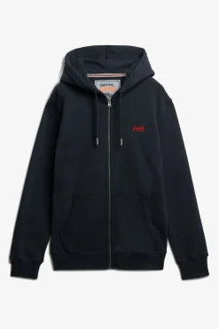 Superdry Sudadera bajo de canalé azul Online