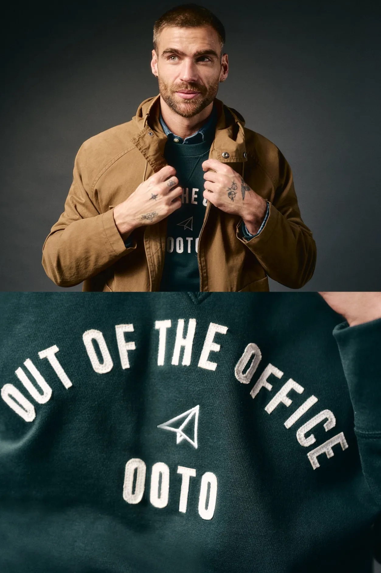 OOTO Sudadera caja logo Verde oscuro