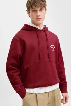 Jack & Jones Sudadera capucha original studio rojo Hot