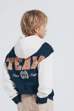 Springfield Kids Sudadera capucha varsity niño azul Clearance