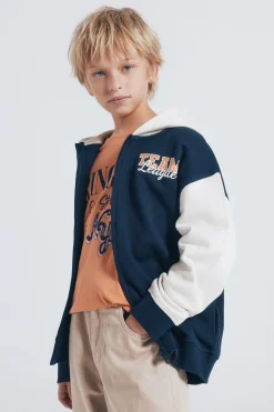 Springfield Kids Sudadera capucha varsity niño azul Clearance