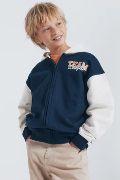 Springfield Kids Sudadera capucha varsity niño azul Clearance