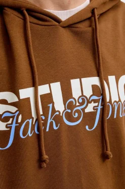 Jack & Jones Sudadera con capucha studio marr&oacute;n Outlet