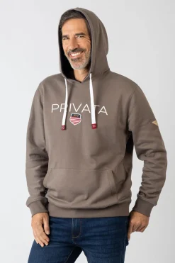 Privata Sudadera con capucha y bolsillos Marr&oacute;n Hot