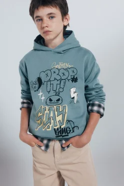 Springfield Kids Sudadera con capucha"Drop it" niño azul Discount