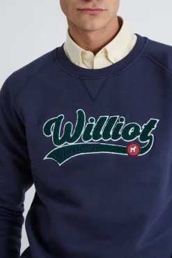 Williot Sudadera Con Manga Ranglan Logo Vintage Azul marino Best