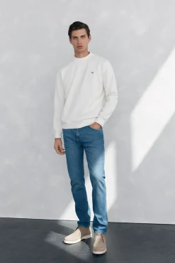Pedro del Hierro Sudadera cuello caja Blanco Sale