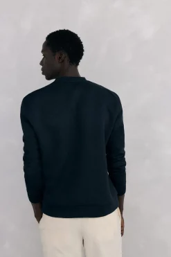 Pedro del Hierro Sudadera cuello caja tejido técnico Azul