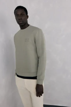 Pedro del Hierro Sudadera cuello caja tejido técnico Verde