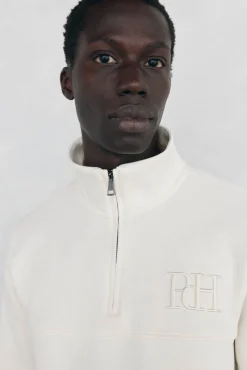 Pedro del Hierro Sudadera cuello cremallera tejido técnico Blanco Outlet