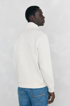 Pedro del Hierro Sudadera cuello cremallera tejido técnico Blanco Outlet