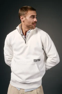 OOTO Sudadera cuello cremallera Blanco Outlet
