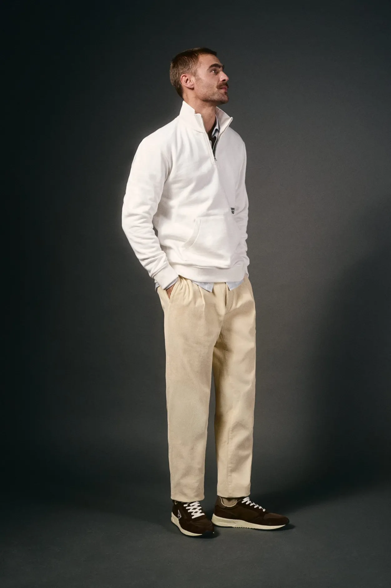 OOTO Sudadera cuello cremallera Blanco Outlet