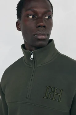 Pedro del Hierro Sudadera cuello cremallera tejido técnico Verde Best