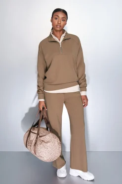 Dash and Stars Sudadera cuello cremallera marrón nude Outlet