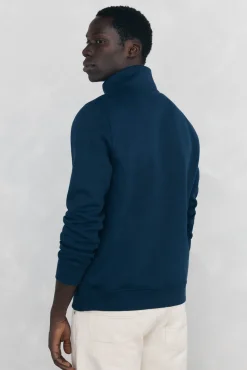 Pedro del Hierro Sudadera cuello cremallera tejido técnico Azul Discount