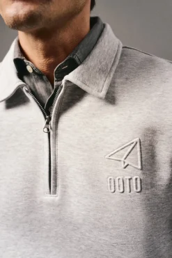 OOTO Sudadera cuello cremallera Gris Sale