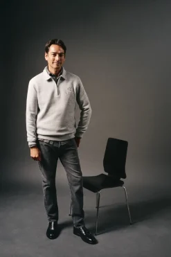 OOTO Sudadera cuello cremallera Gris Sale