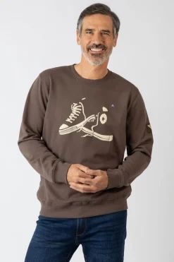 Privata Sudadera cuello redondo Marr&oacute;n Online