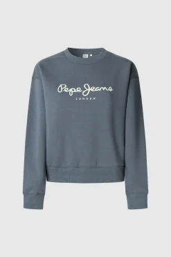 Pepe Jeans Sudadera Cuello Redondo Con Logo azul Discount