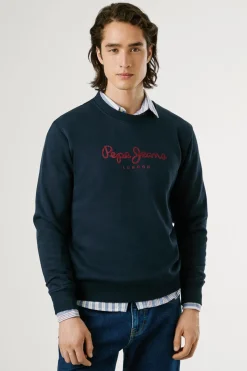 Pepe Jeans Sudadera Cuello Redondo Con Logo azul New