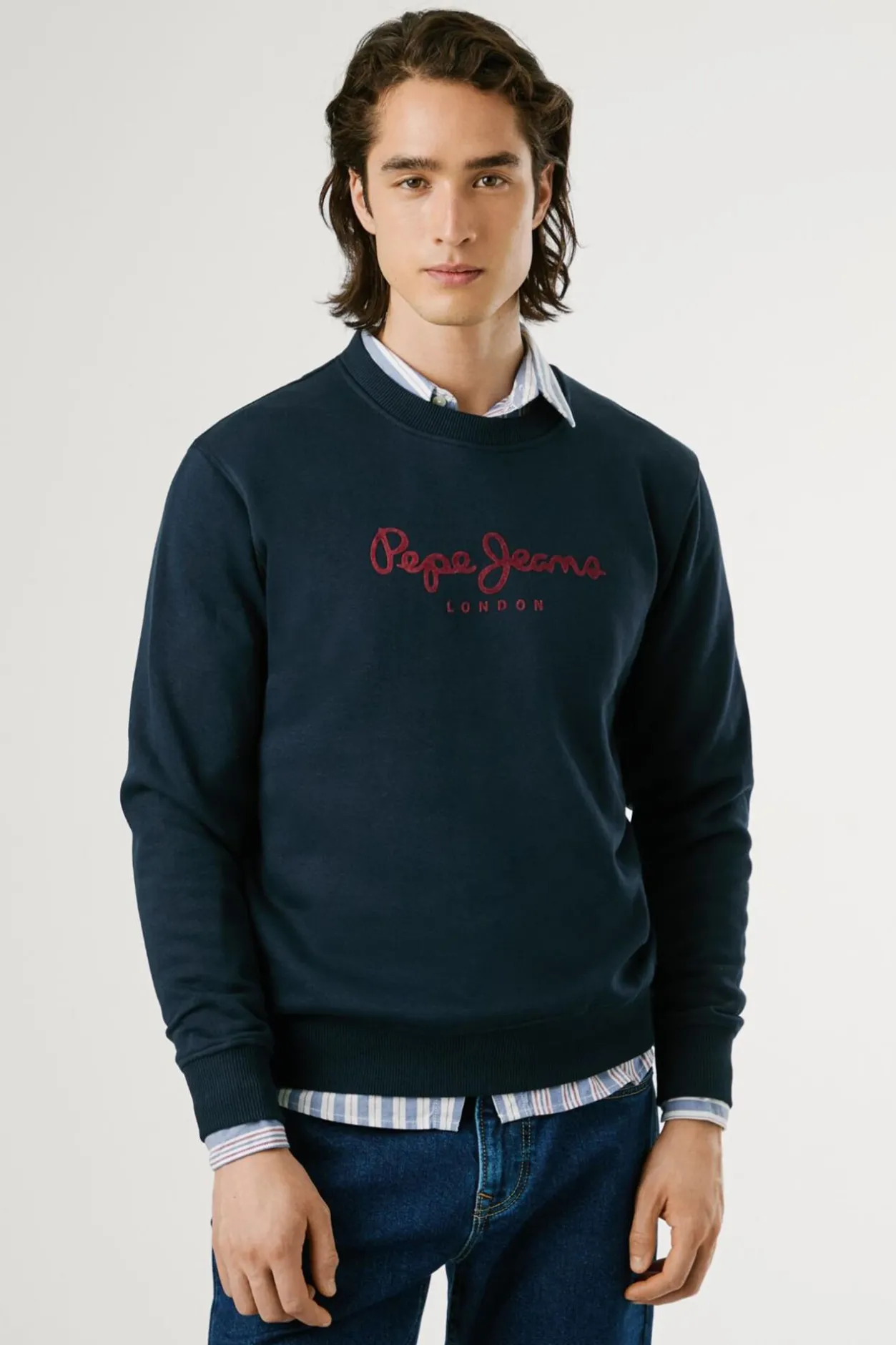 Pepe Jeans Sudadera Cuello Redondo Con Logo azul New