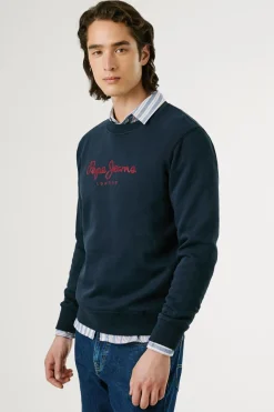 Pepe Jeans Sudadera Cuello Redondo Con Logo azul New