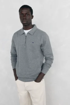 Pedro del Hierro Sudadera cuello semicisne Gris New