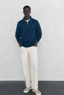 Pedro del Hierro Sudadera cuello semicisne Azul Online