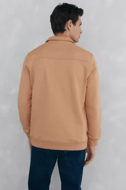 Pedro del Hierro Sudadera cuello vespa Marr&oacute;n Clearance
