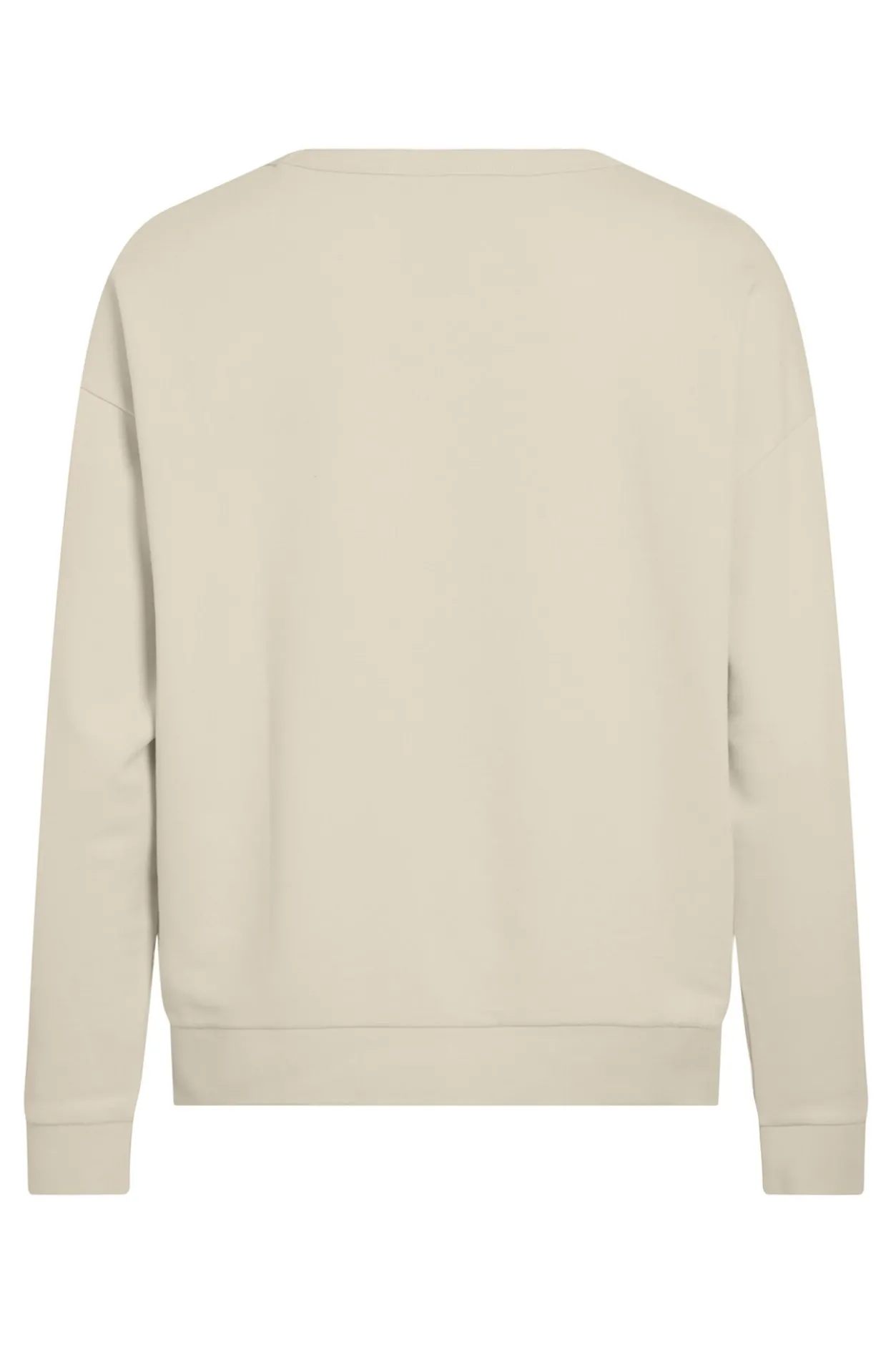 Vila Sudadera de algodón orgánico con bordado Beige Hot