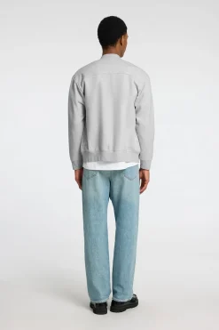 Selected Sudadera estilo Bomber confeccionada con algodón orgánico Gris Hot