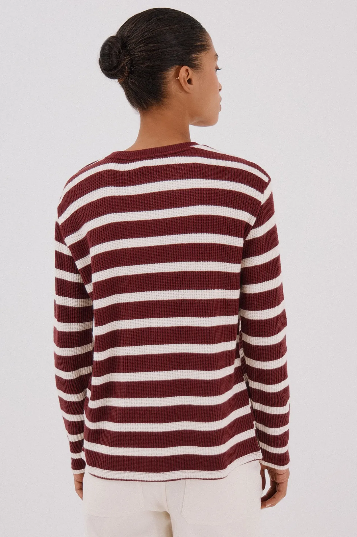 Cortefiel Sudadera estructura rayas Vino Clearance