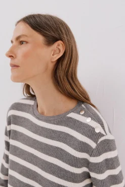 Cortefiel Sudadera estructura rayas Gris Clearance