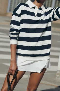 Dash and Stars Sudadera felpa 100% algodón estampado rayas azul Sale