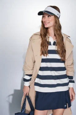 Dash and Stars Sudadera felpa 100% algodón estampado rayas azul Sale