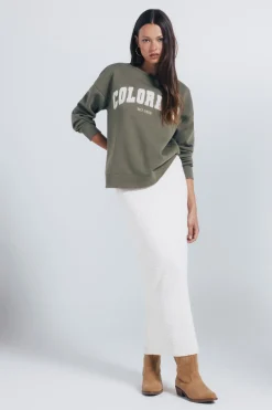 Springfield Sudadera gráfica ciudad kaki Hot