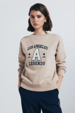 Springfield Sudadera gráfica ciudad beige