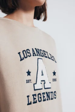 Springfield Sudadera gráfica ciudad beige