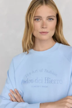 Pedro del Hierro Sudadera logo bordado Azul Clearance