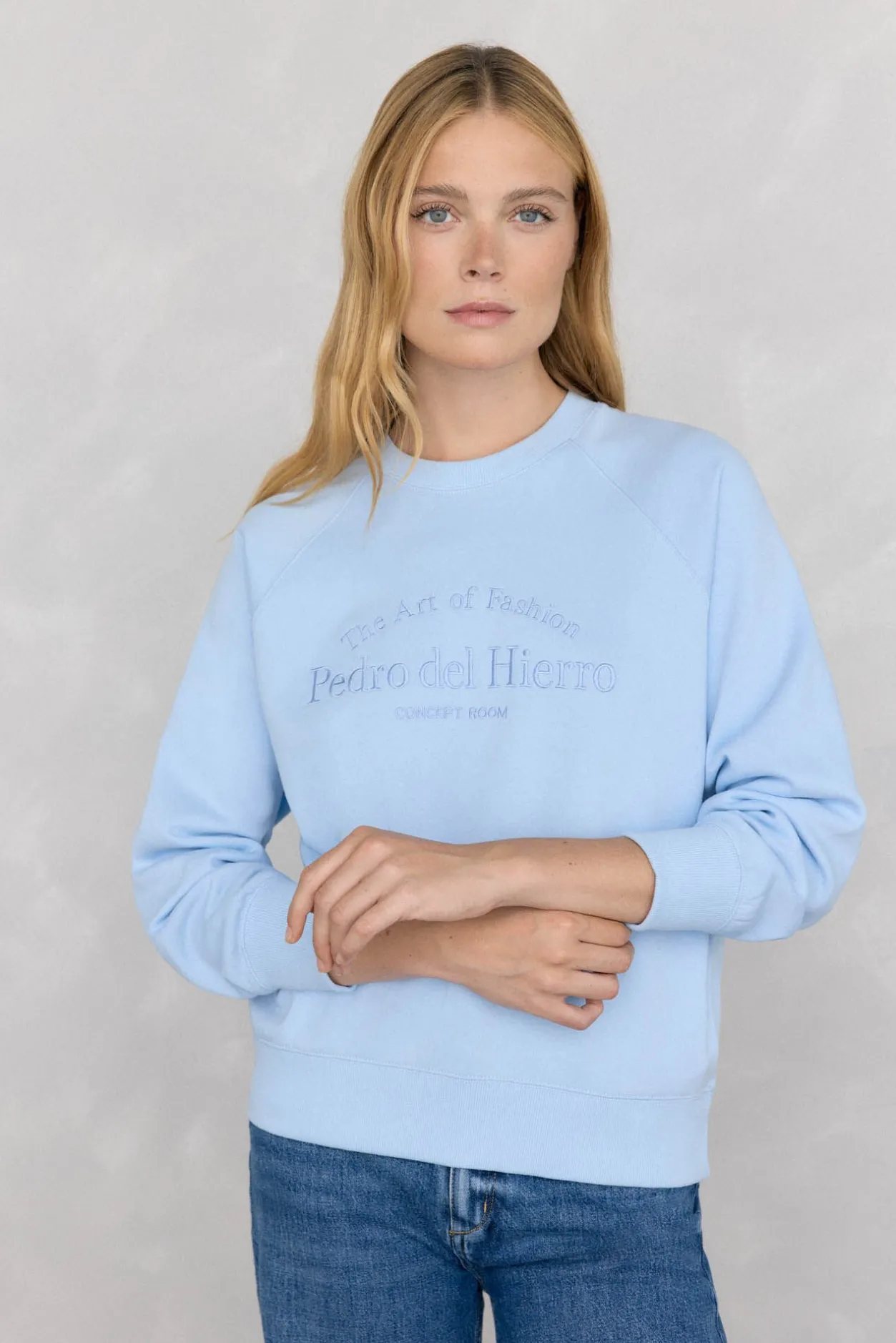 Pedro del Hierro Sudadera logo bordado Azul Clearance
