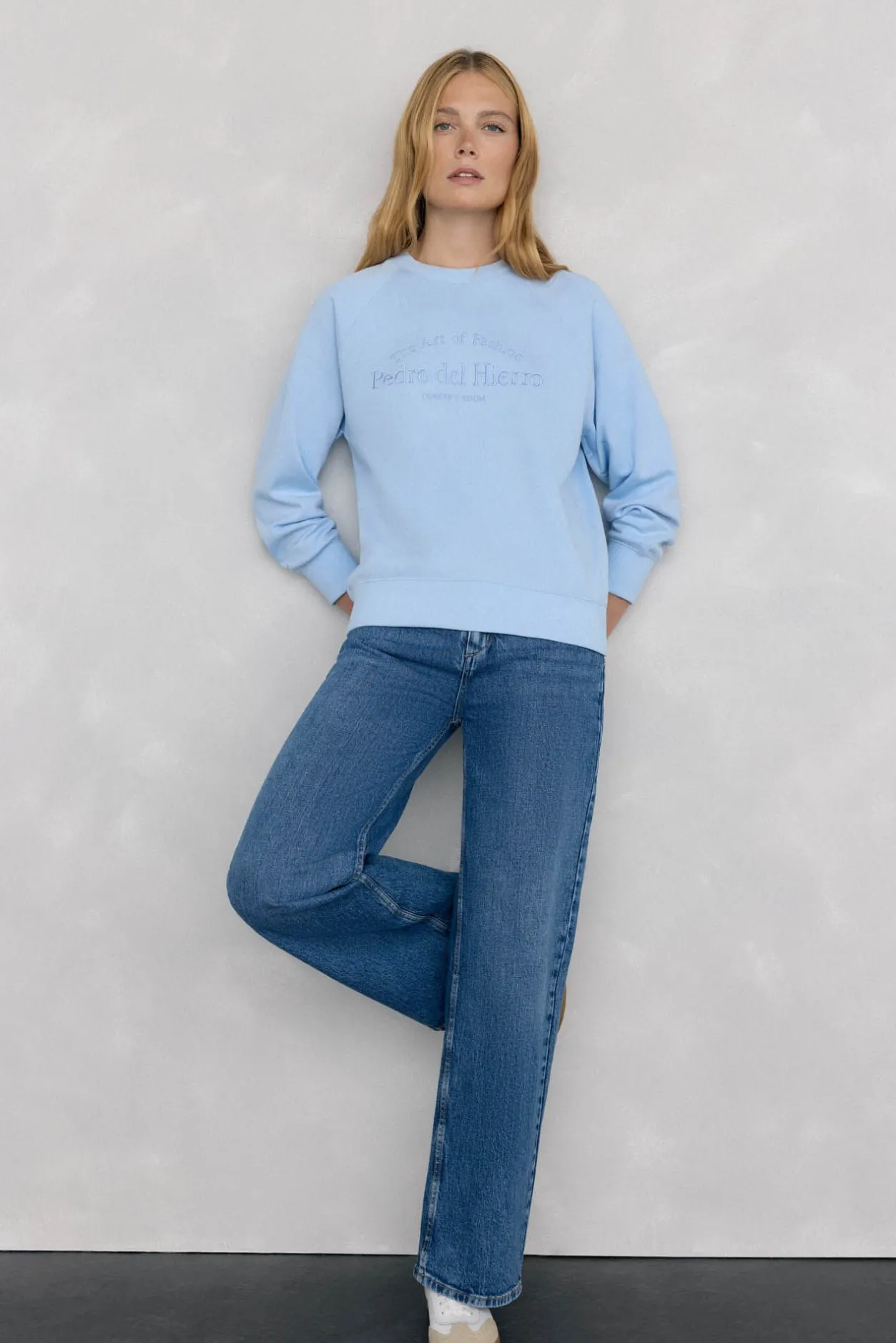Pedro del Hierro Sudadera logo bordado Azul Clearance