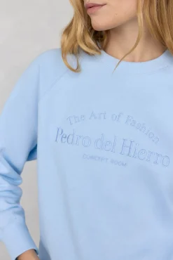 Pedro del Hierro Sudadera logo bordado Azul Clearance