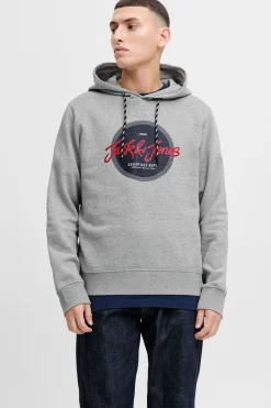 Jack & Jones Sudadera logo con capucha gris Online