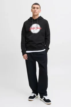 Jack & Jones Sudadera logo con capucha negro New
