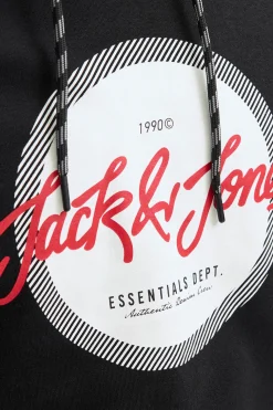 Jack & Jones Sudadera logo con capucha negro New