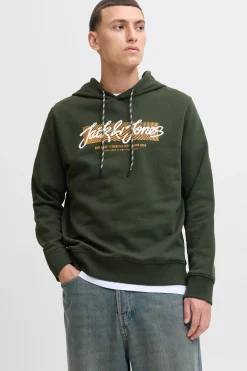 Jack & Jones Sudadera logo con capucha verde Outlet