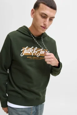 Jack & Jones Sudadera logo con capucha verde Outlet