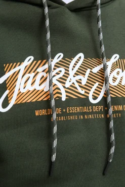 Jack & Jones Sudadera logo con capucha verde Outlet