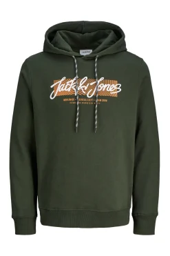 Jack & Jones Sudadera logo con capucha verde Outlet